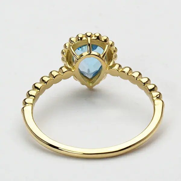 ブルートパーズ リング 18金 イエローゴールド k18 18k 指輪