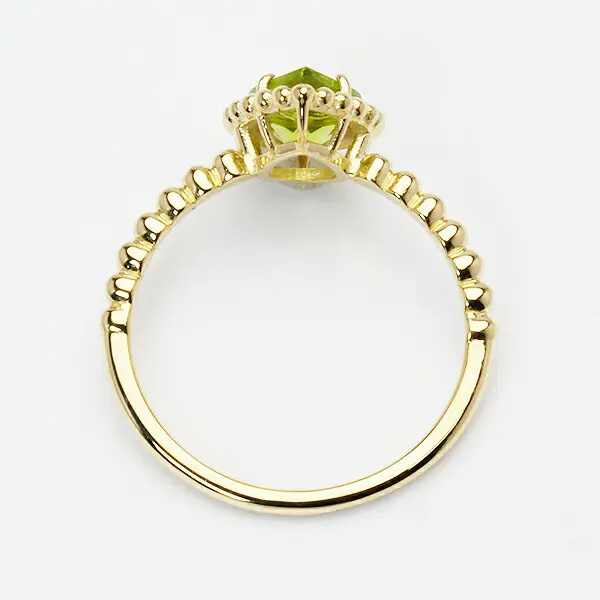 ペリドットリング 18金 イエローゴールド k18 18k 指輪